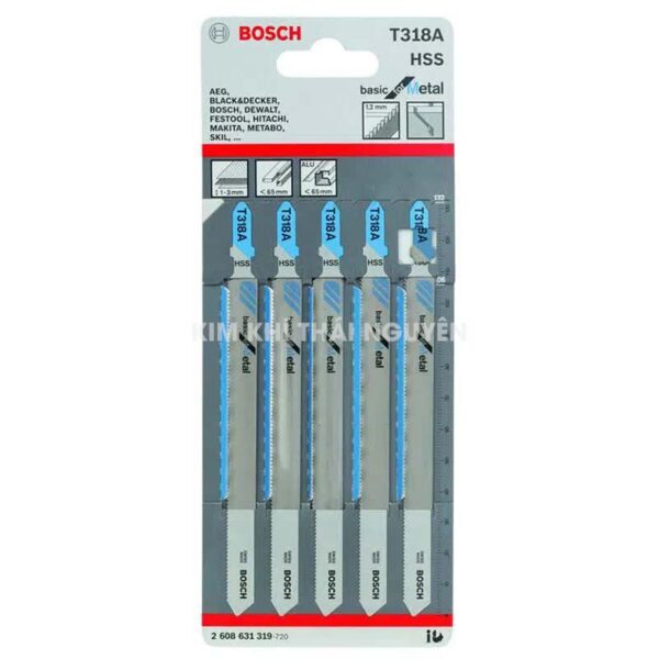 Bộ 5 lưỡi cưa lọng T 318 A Bosch 2608631319